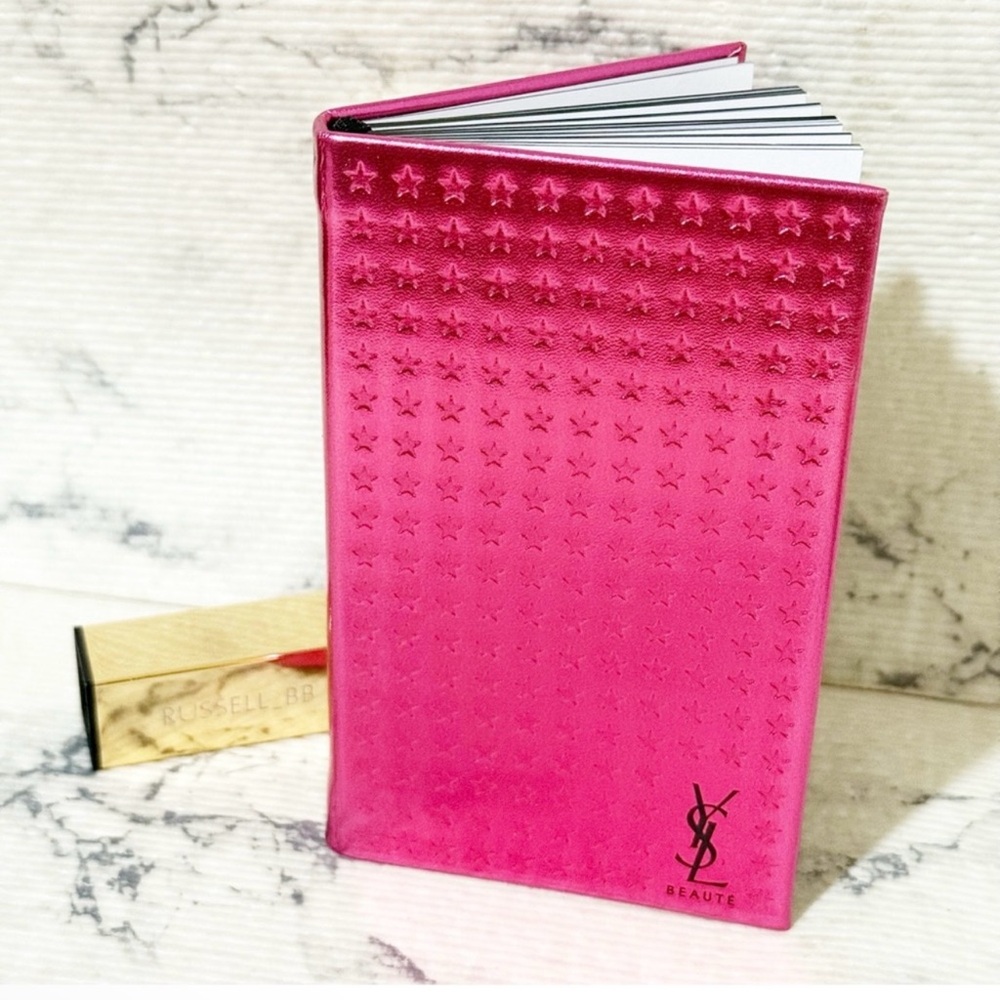 YSL Beauté Hot Pink Star-Embossed Notebook NIP